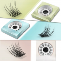 EASITENSION Natural Individual Bundles Eyelash Extension Professional 3D Volume Effect Faux Eyelashes Dovetail Cluster Lashes