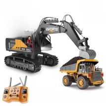 ZWN 1/16 1/20 Remote Control Excavator Dump Truck RC Model Car Toy Professional Alloy Simulation Construction Vehicle for Kids