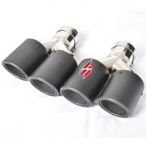 2PCS Universal Dual Matt Curly Carbon Fiber Exhaust Tip Stainless Steel  Muffler Pipe  For E90