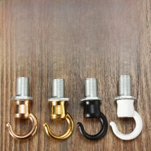 1pcs 10mm Thread M10 Retro Antique Vintage Metal Ceiling Rose Light Chandelier Hook With Screw Fittings Opening Smooth Style