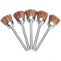 5PCS Dremel Accessories 3mm Brown Soft Nylon Polishing Cup Brush Wheels Metal Buffing Polishing for Mini Drill Rotary Tools