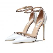 shoes woman 2025 trend Leather Women's Sandals Summer Gladiator Ankle Strap Party Sexy High Heels Luxury Rivets Ladies Shoes