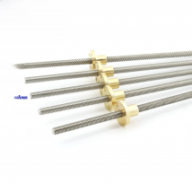 304 stainless steel T6 screw length 200mm lead 1mm 2mm 4mm 6mm 12mm trapezoidal spindle 1pcs With brass nut