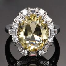 Nasiya Citrine Gemstone Rings For Women Jewelry Ring Wedding Anniversary Paty Gift Wholesale