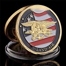 Gold Plated Souvenir Coin USA Sea Land Air Of Seal Team Challenge Department Of The Navy Military Coin