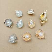 10pcs Pearl Shell Conch Charms for Jewelry Making Earring Pendant Necklace Bracelet Accessories Diy Craft Supplies Alloy Metal