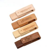 JASTER USB 3.0 Laser Engraving Logo Customized Wooden Rotatable Usb Flash Drive Pendrive 4GB 8GB 16GB 32GB Memory Stick Gift
