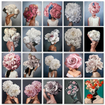 RUOPOTY 60×75cm Painting By Numbers Flowers Girl Paint By Number Figure On Canvas Home Decoration DIY Gift Wall Art Picture