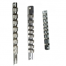 1Pcs Socket Rack Holder 1/4" 3/8" 1/2" With 8 Clips On Rail Tool Organizer Storage Socket Storage