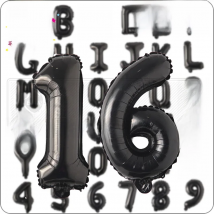 16 Inch Black Foil Letter number digit figure Balloons Wedding Favors Happy Birthday Party Decoration Kids Baby Shower Supplies