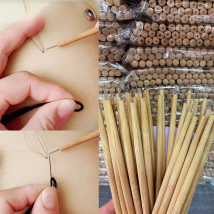 4 Pcs Different Size Ventilating Needles For Lace Wigs Making Long Wooden Handle Crochet Needle Hair Wig Making Tools