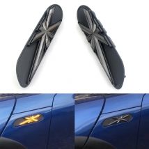 Smoked Black Union Jack LED Side Marker Signal Light Lamp Kit Fit For Mini Cooper R53 2002-2006