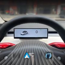 SATONIC 8.8'' Smart Dahsboard Wireless Carplay Screen For Tesla Model 3 & Y Support Carplay Andriod Auto Free Front Cam
