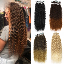 BOL Long Curly Hair Bundles Synthetic Water Wave Hair Extension Ombre Blonde Fake Hair For Women Heat Resistant Fiber