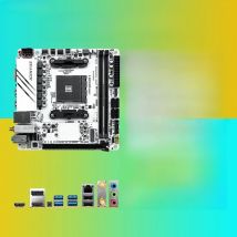 JGINYUE AMD AM4 ITX Motherboard supports Ryzen R3 R5 R7 R9 1/2/3/4/5 series CPU DDR4 RAM Desktop PC PCI-E 3.0 B350i PLUS ARGB