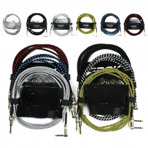 EROK 1.5/3/6/10M Guitar Audio Cables Anti-Noise Line 6.35mm Male to Male Colorful Braided Line Pedal Guitar Bass Universal Cable