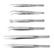 Precision Industrial Tweezers Anti-static Magnetic Stainless Steel Tweezers Set For Electronics Soldering Maintenance Hand Tools