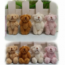 8PCS Mini Plush Bare Bears Toy Small Pendant Lattice Long-Hair Joint Bear Soft Stuffed Toys For Kid Wholesale 4.5CM HANDANWEIRAN