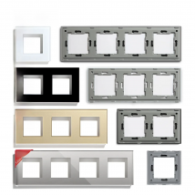 BSEED EU Standard Wall Glass Frame DIY Parts For Light Switch Sockets Metal Plate Included Crystal Panel Only  86/157/228mm