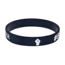 1 PC Fist BLM Black Lives Matter Silicone Wristband Adult Size