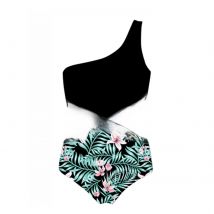 Teenager Girl One Piece Swimsuit One Shoulder Print Child Bathing Suits Monokini Bandage Children Swimwear Kids Pool Beachwear