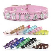 (Free Bling Rhinestone Letter)Custom Pet Cat Dog Collar Leather Puppy Collars For Small Medium Dogs Target Personalized Id Name