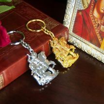 HTISOK Orthodox Style George Alloy Pendant with Key Gift for Orthodox Believers Religious Decoration Religious Gift