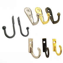 4/5/10Pcs Vintage Retro Single Prong Hanging Hooks Wall Mounted Zinc Alloy Home Towel Hanger Bathroom Rack Clothes Carabiner