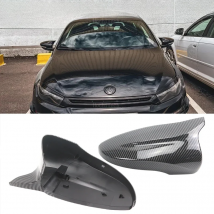 Carbon Fiber Style Black Rearview Side Mirror cover Cap for VW JETTA MK6 Volkswagen Passat B7 Scirocco Beetle CC Eos Replacement