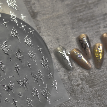 Gold Silver Butterfly New Bronzing High Quality Adhesive Gilded Nail Stickers Nail Art Decorations Nail Decals Design T-2559