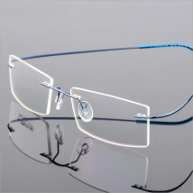 Square Titanium Alloy Screwless & Frameless Unisex Optical Glasses Frame, Women Men Eyeglasses Glass frames for Myopia F5018