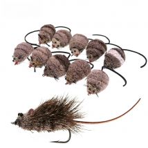 Deer Hair Mouse Fly Topwater Lure Poppers Artificial Rat Fish Bait Mouse Deerhair Bass Bug For Largemouth Pike Fishing Lure Bait