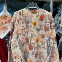 High-end Sparkle Diamonds Sweater Women's Autumn Winter Clothing Trend Casual Outerwears Knitted Pullover Top pull femmes