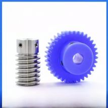 1Pcs 1M Blue Nylon Worm Gear 15 20 25 30 35 40 50 60 80 Teeth Plastic 1 Module Turbine Speed Ratio 1:15/20/25/30/35/40/50/60/80