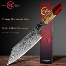 Coltello da chef giapponese Damasco 10CR15COM Acciaio inossidabile Pesce Carne Verdura Cucina Strumento di cottura Coltelli da macellaio professionali Rosso