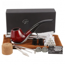 New Classic Creative Red Sandalwood Pipe Set Accessories 9MM Filter Solid Wood Dry Pipe Smoking Craft