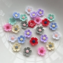 10mm Colorful Flower Rhinestone Applique Flat Back bead for Crafts DIY Earpin jewelry accessories 50pcs -