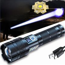 800000lm High Power Strong Light Long Range LEP Flashlight USB Charging 26650 Battery Outdoor Telescopic Zoom Super Bright Torch