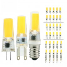 10pcs/lot LED G4 G9 E14 3W 6W Light Bulb AC/DC 12V 220V LED Lamp COB Spotlight Chandelier Lighting Replace 30W 60W Halogen Lamps