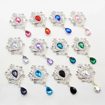 New 5pcs 32X60MM alloy shiny rhinestone pendant red wine gift box party wedding romantic decoration DIY jewelry accessories