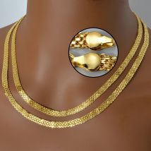 Sunny Jewelry Copper Necklace Hip Hop Jewelry 18k Gold Color Simple Link Chain Necklace Fits Men Women's Daily Wear Jewelry Gift