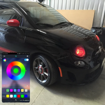 For FIAT ABARTH 500 C 595 695 RF Remote BT App Ultra Bright Multi Color RGB LED Angel Eyes Kit Halo Rings Car Accessories