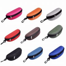 Portable EVA Glasses Case with Carabiner Hook Colorful Sunglasses Hard Case Zipper Eyeglasses Protector Box Holder New 2024