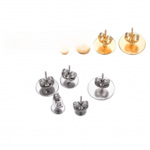 50pcs Stainless Steel 3 4 5 6 8 10 12mm Stud Pin Earring Base Earring Settings DIY For Jewelry Making