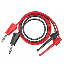 Cleqee P1308B-3 2PCS 4mm Stackable Banana Plug to Test Hook Clip Test Leads Cable 100cm Wire  Electrical Minigrabber Connector