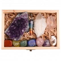 11pc Natural Amethyst Cluster Quartz Crystal Mineral Specimen Healing Stones Rough Ore Seven chakras therapy stone wooden gift