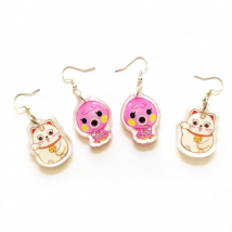 1Pair Custom Earrings Clear Acrylic Accessorie Cartoon Design Customized Anime Charms Personalized Pendientes Earrings For Women