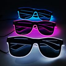 10 Colors Fashion EL Wire Neon LED Sunglasses Bar Dance DJ Bright Flashing Sun Glasses Men Light Up Eyewear