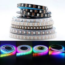 DC 5V RGB WS2812B Led Strip Individually Addressable 1m - 5m 2812 Smart Pixels Waterproof IP30/65/67 Led Light Black White PCB