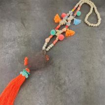 Silk Tassel Bohemia Necklace For Women Big Ethnic Necklace Long Statement Boho Vintage Necklaces Fashion Jewelry